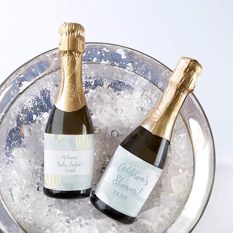 Personalized Gender Neutral Baby Shower Mini Wine Bottle Labels