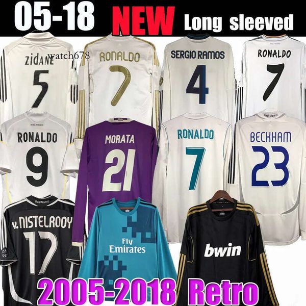 Retro Real MadridS Soccer Jersey long sleeve Football shirts GUTI Ramos SEEDORF CARLOS 10 11 12 13 14 15 16 17 RONALDO ZIDANE RAUL 00 01 02