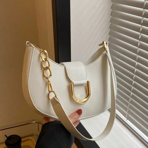 Korean Style Single Shoulder Bag Casual Tote Solid Colid Underarm Bags Fashion Boston Simple Versatile PU Leather Lady Handbags 240914