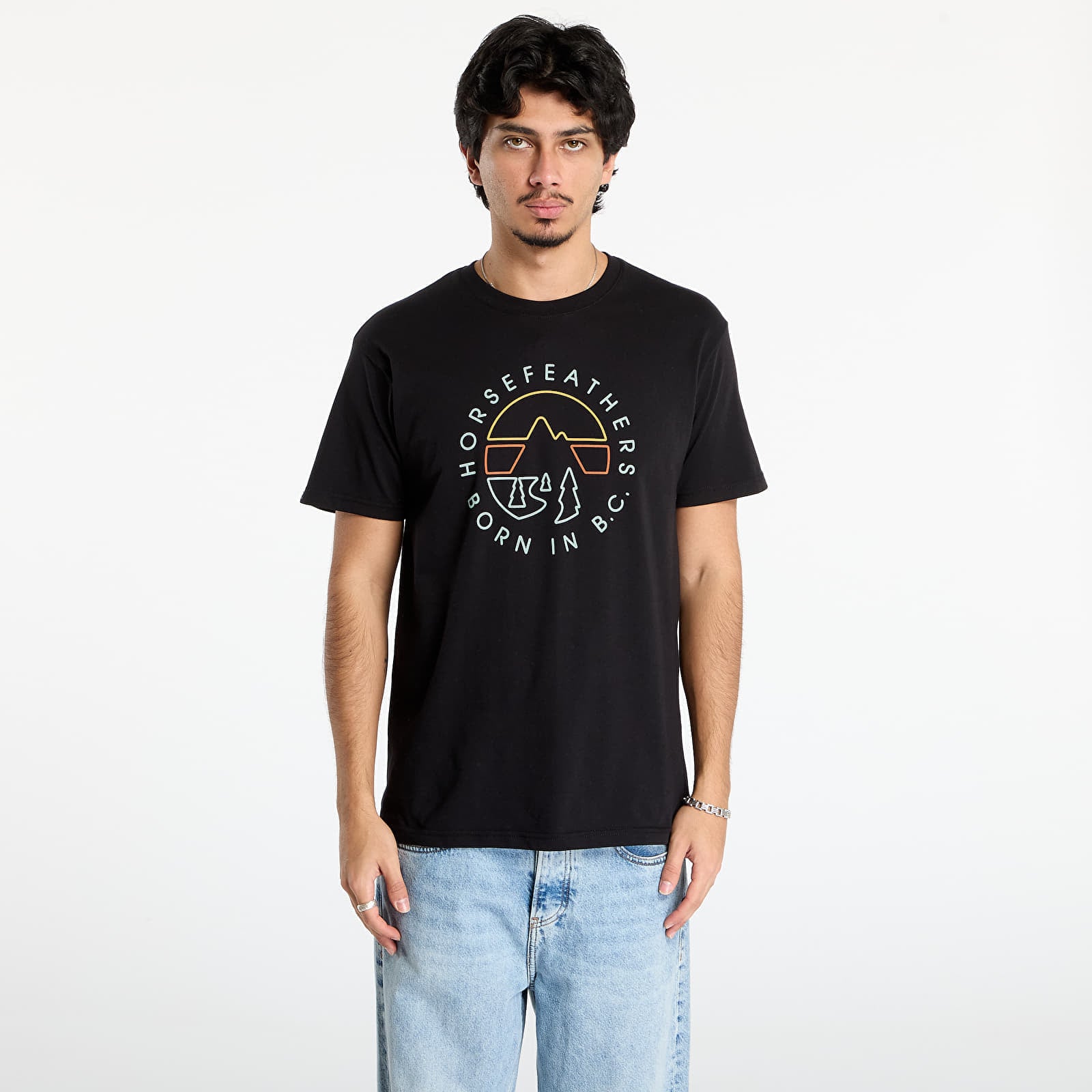 Koszulka Horsefeathers Line Circle T-Shirt Black S