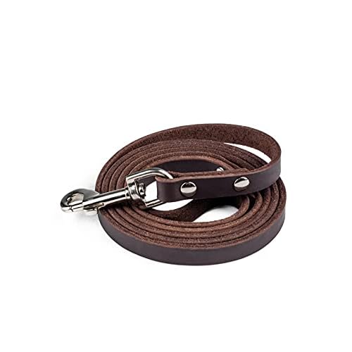 Mighty Paw Leather Dog Leash - Genuine Distressed Material - Premium - Suitable for All Pet Sizes - Heavy Duty Dogs Leashes - Modern - Dark Standard 3