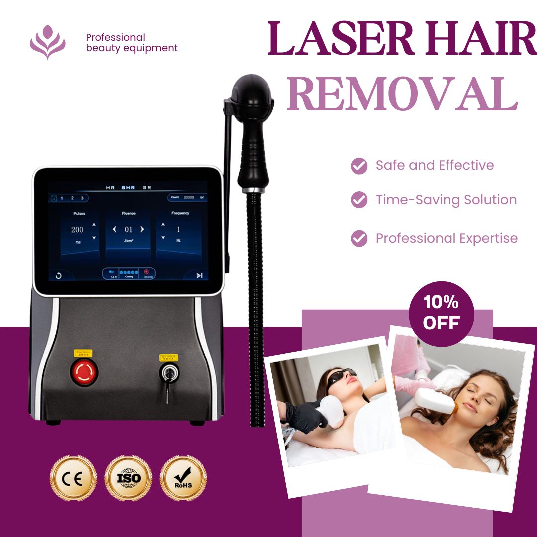 Diode Laser Hair Removal Machine Professional Triple Wavelength 755nm 808nm 1064nm Painless Epilation Device For Beauty Clinics and Salons