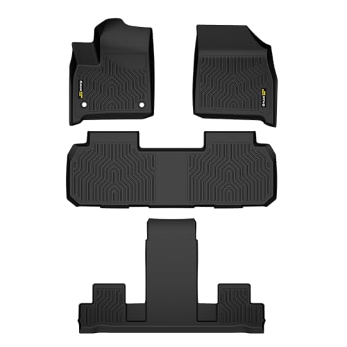 TPE Floor Mats Cargo Mats, Compatible with Chevy Traverse 2018-2024, 1st & 2nd & 3rd Row 4PCS with 2nd Row Bucket Seats, All Weather Full Cover Protec