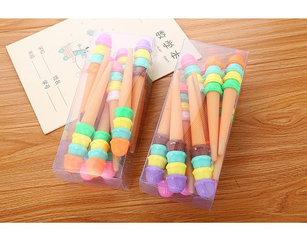 Gel Pens 20 PCs Creative Stationery Gel Pen Cute Student Needle Water-Based Paint Pen Cartoon Ice Cream Gel Pen Wholesale 230721