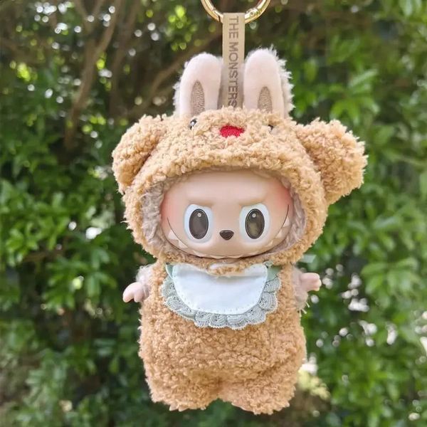 For 17cm Labubu outfit Doll Clothes Hoodies Cartoon Dolls Accessories Little Clothes 241121
