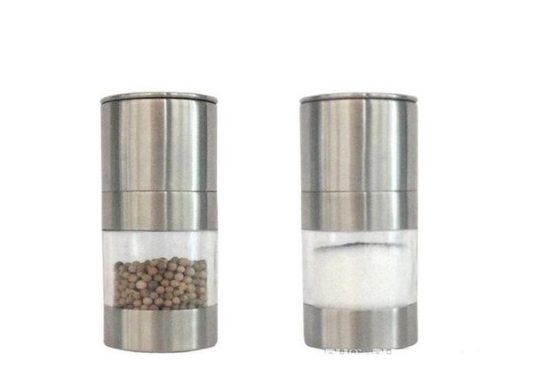Stainless Steel Manual Salt Pepper Mill Grinder Portable Kitchen Mill Muller Home Kitchen Tool Spice Sauce Grinder Pepper Mill b715 LL