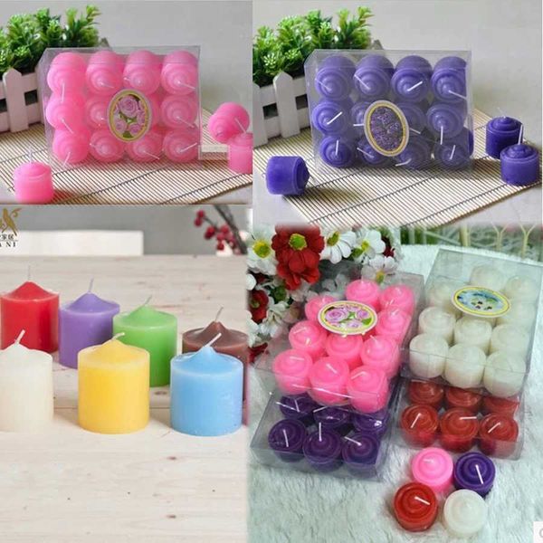 12 Romantic Confession Candles Creative Colored Smoke Free Dinner Small Cylindrical Candles Home Decoration Candles W240813