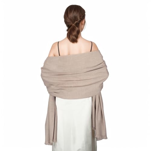 RUI VTRON Shawl Wraps for Women Pashmina Shawls and Wraps for Evening Dresses Large Soft Scarf Winter Scarf Wedding Shawl… Beige
