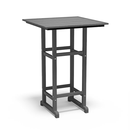 Balcony High Adirondack Bar Table,HDPE All-Weather Outdoor Furniture for Patio Backyard Poolside -Grey 1 Bar Table Grey