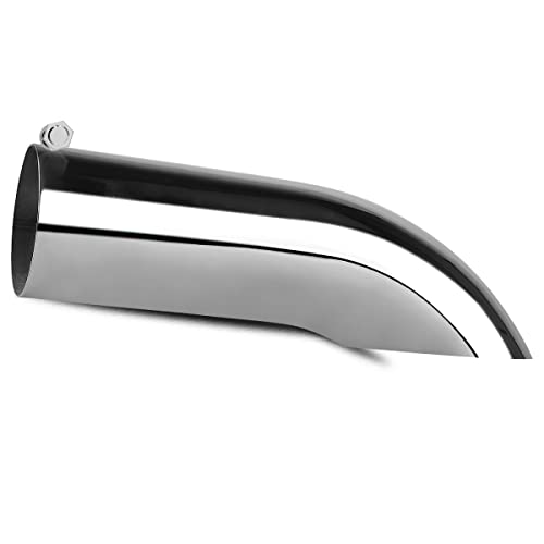YITAMOTOR Universal 3 Inch Turn Down Exhaust Tip, 3" Inlet 3" Outlet 12" Long Polished Stainless Steel Diesel Exhaust Tail Tips for 3" Outside Diamete