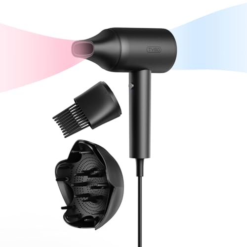 TYMO Diffuser Hair Dryer Blow Dryer - 300 Million Ionic Hairdryer with Diffuser & Comb Attachment for Curly Hair, Professional Blowdryer for Women, Co