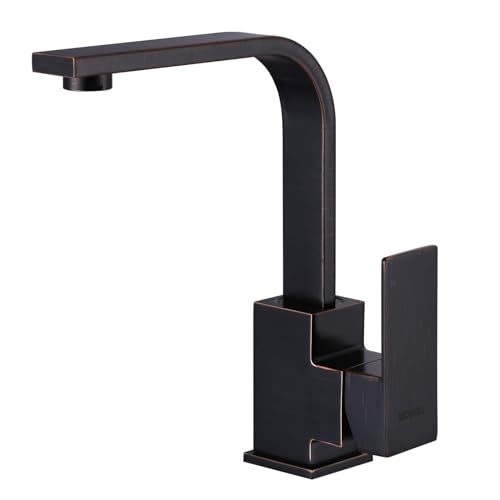 WOWOW Modern Bar Sink Faucet Oil Rubbed Bronze Bar Faucet Single Hole Wet Bar Faucet Single Handle Small Kitchen Faucet with Supply Hose Stainless Ste
