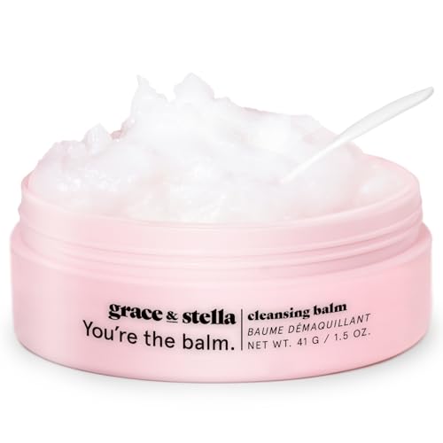 grace & stella Cleansing Balm - Travel Size Makeup Remover - Deep Cleansing & Hydrating Face Cleanser - Dissolves Waterproof Make Up, SPF & Impurities