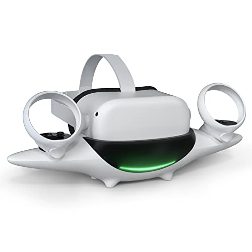 Keenstone VR Charging Dock, Magnetic Charging Station for VR Headset and Touch Controllers, 2.5H Fast Charging, 2 Rechargeable Batteries, USB-C Charge