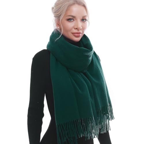 SWAT PANY Scarf for Woman Winter Warm Scarves Pashmina Shawls and Wraps Oversized Scarf Dark Green