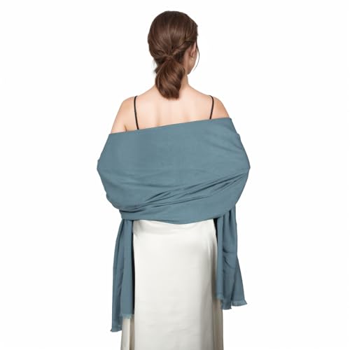 RUI VTRON Shawl Wraps for Women Pashmina Shawls and Wraps for Evening Dresses Large Soft Scarf Winter Scarf Wedding Shawl… Blue