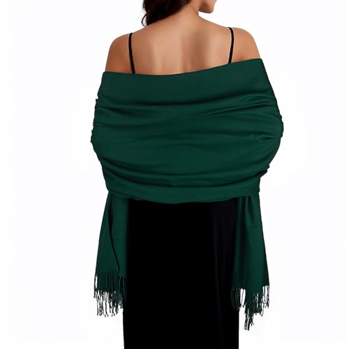 Women Winter Scarf Pashmina Shawls and Wraps for Evening Dresses Shawls for Women Wedding Green