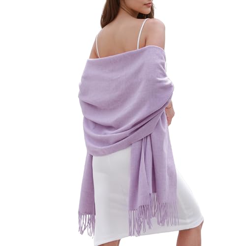SWAT PANY Winter Scarfs for Women Pashmina Shawls and Wraps for Evening Dresses Warm Shawl Wraps for Women Weddings Lavender