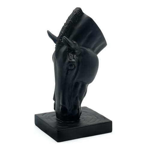 Lukitas Horse Head Vase - Feng Shui Horse Statue Decor for Wealth & Style, Elegant Artistic Planter for Hotel Lobby & Gallery, Modern Decorative Accen
