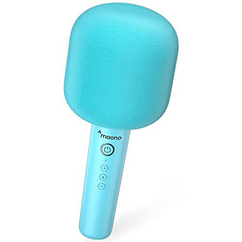 MAONO Bluetooth Karaoke Microphone, MKP100 Portable 3-in-1 Wireless Handheld Mic with 8 Magic Sounds for Car Travel Home Party, Music Recording, AUX,