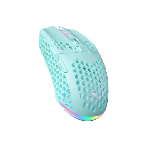 SOLAKAKA SM600 Honeycomb Shell Gaming Mouse Wireless,8000 DPI Tri-Modes BT5.1-2.4G Wireless-Type-C Wired Gamer Mouse with 2 Side Buttons, Macro Progra