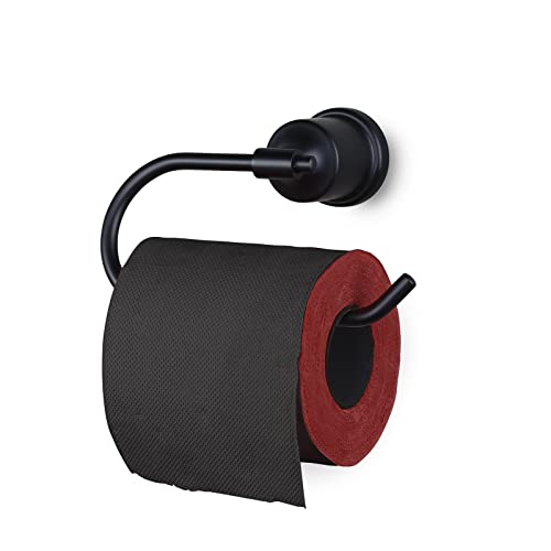 WOWOW Toilet Paper Roll Holder Wall Mount - Matte Black Bathroom Modern Toilet Papers Towels Roll Holders Wall Mounted, Stainless Steel Paper Roll Han