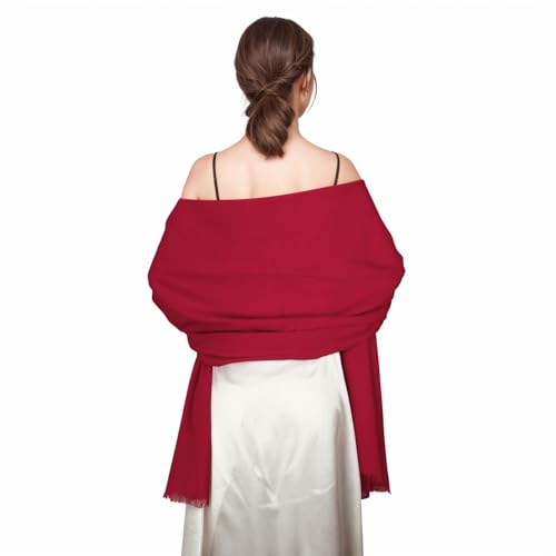 RUI VTRON Shawl Wraps for Women Pashmina Shawls and Wraps for Evening Dresses Large Soft Scarf Winter Scarf Wedding Shawl… Red