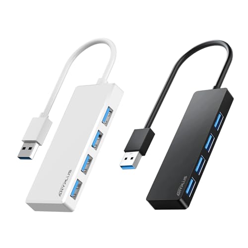 USB 3.0 Hub, 4 Port USB Hub Splitter,Portable USB Adapter Mini Multiport Expander for Desktop, Laptop, Xbox, Flash Drive, HDD, Console, Printer, PC, K