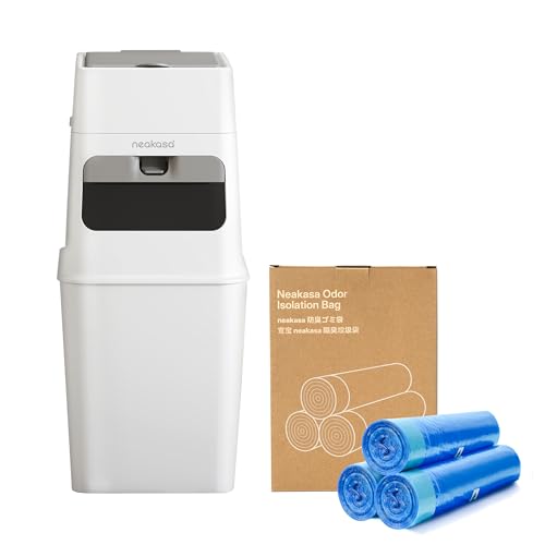 Neakasa White PooGuard Litter Disposal Bin with 3 Rolls Refill Bags
