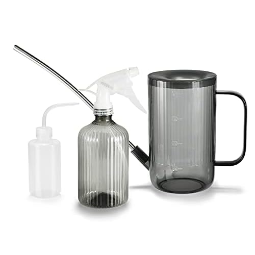 Watering Can Indoor Plants, Small Watering Can 34oz Long Spout Watering Can for Indoor House Plants Outdoor Garden Flowers w Spray Bottle, Squeeze Bot