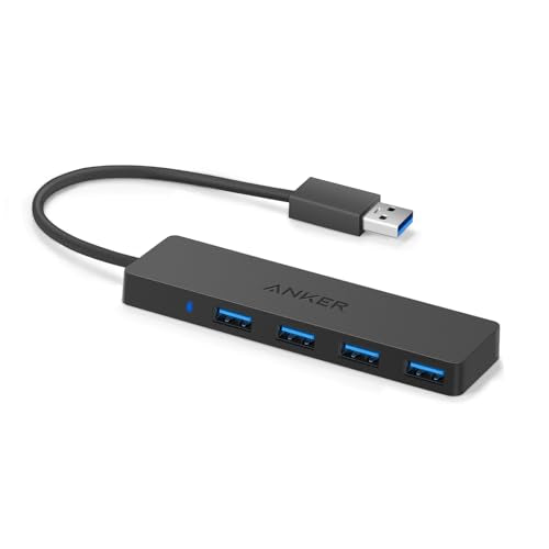Anker 4-Port USB 3.0 Ultra Slim Data Hub for Macbook, Mac Pro-mini, iMac, Surface Pro, XPS, Notebook PC, USB Flash Drives, Mobile HDD, and More