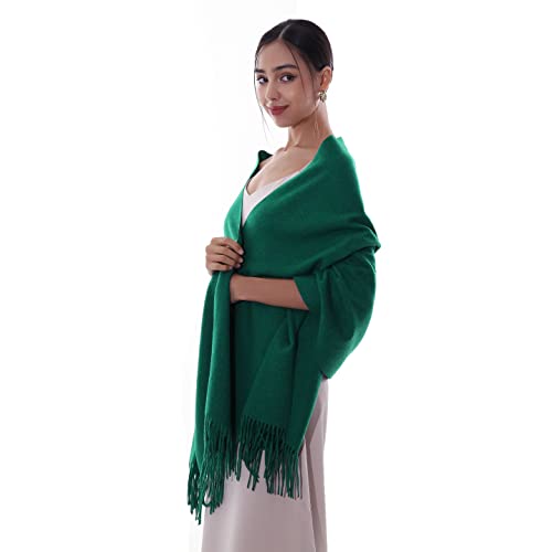 RIIQIICHY Winter Scarfs for Women Pashmina Shawls Wraps for Evening Dresses Large Warm Soft Scarves Green-1