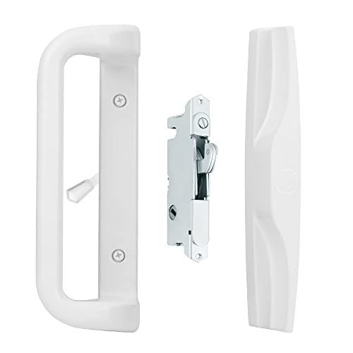 House Guard White Patio Door Handle Set with Mortise, Suitable for Replacement Doors Lock 3-15-16”Screw Hole Spacing.Choices That Add a Unique to Yo