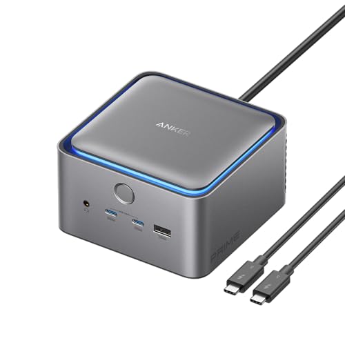 Anker Prime TB5 Docking Station, 14 Ports Thunderbolt 5 Docking Station with 140W Max Charging, 120Gbps Max Transfer, Ambient LED Lighting, Cooling Sy