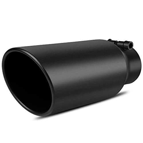 YITAMOTOR 4 Inch Exhaust Tip Bolt On, 4" Inlet 6" Outlet 15" Long Stainless Steel Professional Diesel Exhaust Tail Tip for 4" Outside Diameter Tailpip