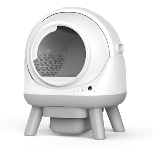 Self Cleaning Litter Box, Automatic Cat Litter Box with Smart APP Control and Health Monitoring, Pearl White