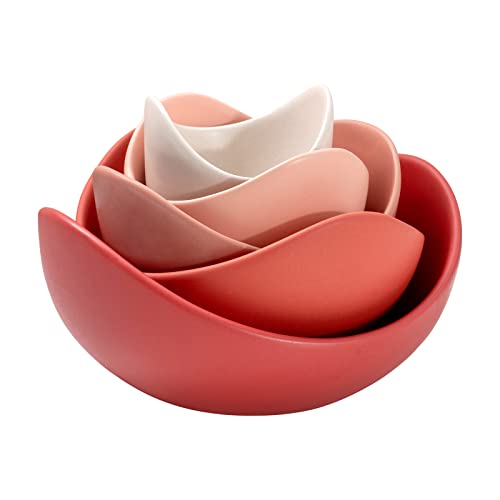 Notakia Salad Decorative Bowls Lotus Shaped Pasta Bowls Dishwasher & Microwave Safe, Unique Angled Ceramic Bowls for Salad, Pasta, Soup, Rice, Prep, I