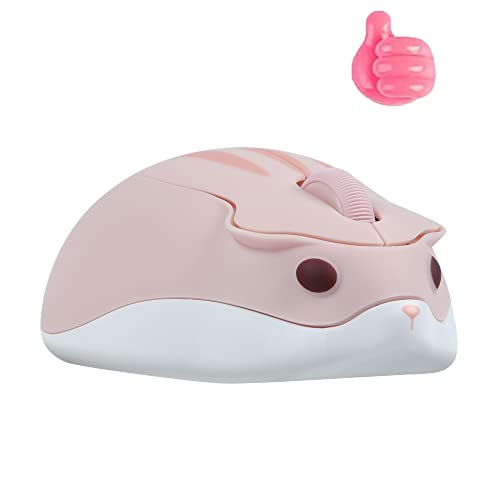 Bluetooth Mouse, Wireless Cute Animal Hamster Shape Mouse, Ergonomic Cordless Mouse with Gift 1 Random Color Cable Clip, Silent Gaming Mouse PC Laptop