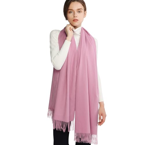 RIIQIICHY Scarfs for Women Fall Winter Pashmina Shawls and Wraps for Evening Dresses Wedding Shawl Blanket Scarves Rubber Pink