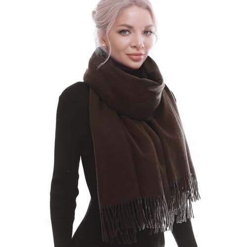 SWAT PANY Scarf for Woman Winter Warm Scarves Pashmina Shawls and Wraps Oversized Scarf Brown