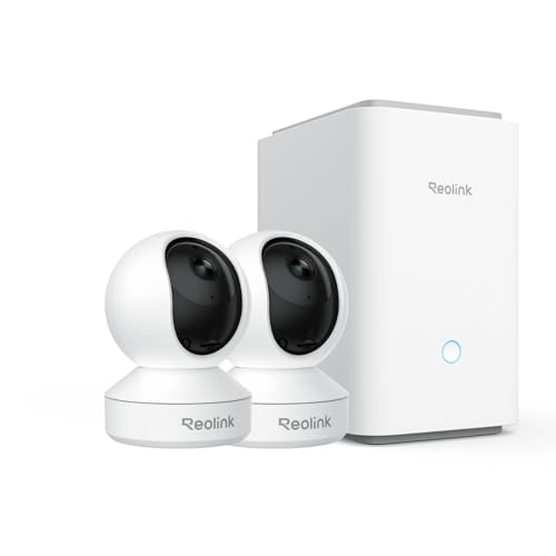 REOLINK E1 Pro Indoor Security Camera with Home Hub Pro, 5MP Plug-in Pet Camera Support 2.4-5 GHz WiFi, 360 Degree Baby-Dog Monitor with Auto Tracking