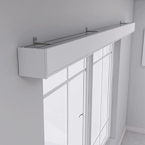 ZSHINE Four-in-One Curtain Double Tracks and Curtain Pelmet with Light Belt Opional Customize Length for Living Room Bedroom Kitchen Room White-wall M