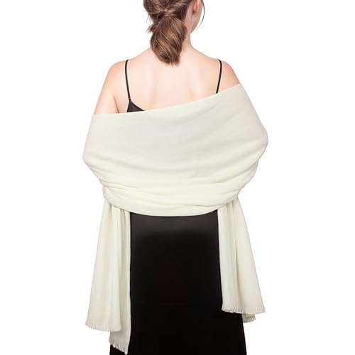 RUI VTRON Shawl Wraps for Women Pashmina Shawls and Wraps for Evening Dresses Large Soft Scarf Winter Scarf Wedding Shawl… Ivory
