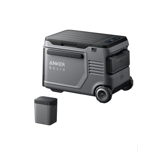 Anker SOLIX EverFrost 2 40L Cooler with 1 Removable Battery, 42 qt Car Refrigerator, Electric Cooler with Two 288Wh LiFePO4 Batteries, Powered by AC-D