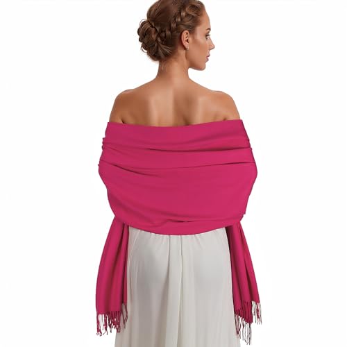 Pashmina Shawl Wraps for Women Large Winter Scarf Soft Shawls and Wraps for Evening Dresses Shawl for Wedding Rose