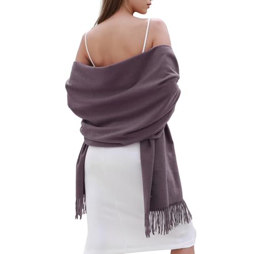 SWAT PANY Winter Scarfs for Women Pashmina Shawls and Wraps for Evening Dresses Warm Shawl Wraps for Women Weddings Purple