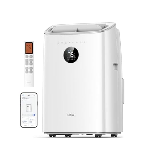 Dreo Portable Air Conditioners, 10,000 BTU Air Conditioner for Bedroom with Drainage-free Cooling, 45dB Quiet, APP-Voice-Remote, 24h Timer with Fan &