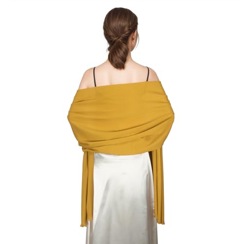 RUI VTRON Shawl Wraps for Women Pashmina Shawls and Wraps for Evening Dresses Large Soft Scarf Winter Scarf Wedding Shawl… Yellow