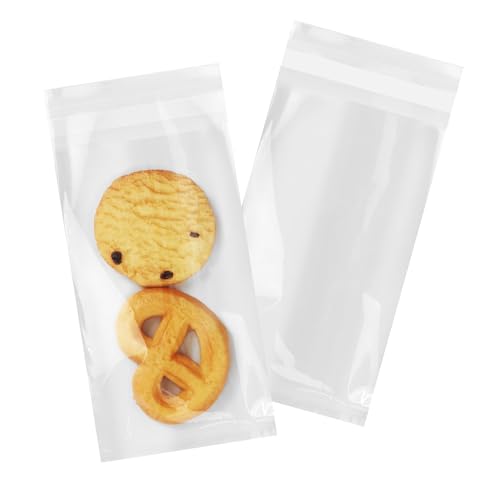 iMailer - 500 Pack - 3" x 5" Cellophane Treat Bags Self Sealing- Small Plastic Poly Bags for Bakery, Cookies, Party Favors, Jewelry, Photo 3x5 Inch (P