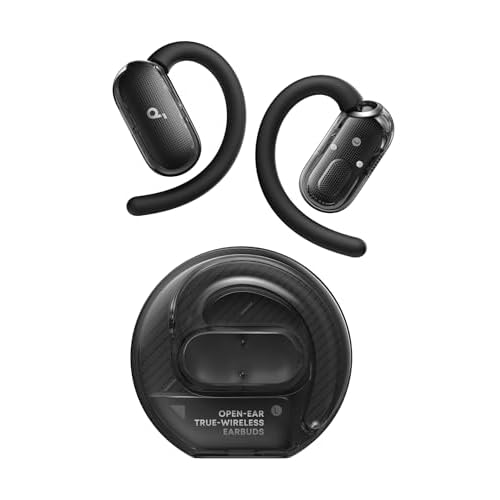 soundcore V40i by Anker, Open-Ear Headphones, Crystal-Clear Design, Lidless Case, 4 Adjustable Positions for Every Ear Size, Richer Bass, IP55, 21H Pl